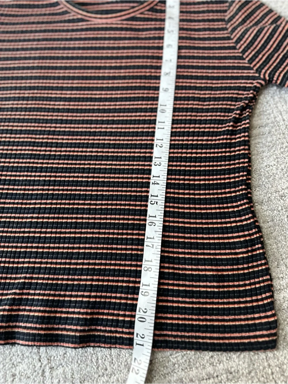 Zara Striped Top Black Tan with Gold Trim Sleeves Size Large Fitted - Picture 6 of 10